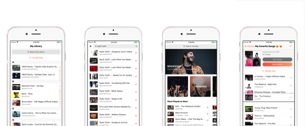 Musi : Applications gratuites pour écouter de la musique musi-iphone-application